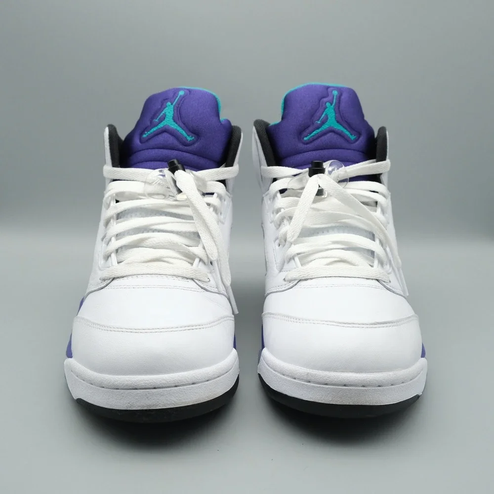 Jordan 5 Retro Men White Grape Fresh Prince HQ7978-100 Basketball Size 10
